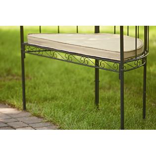 Garden Oasis Metal Arbor with Bench and Cushion - Outdoor Living
