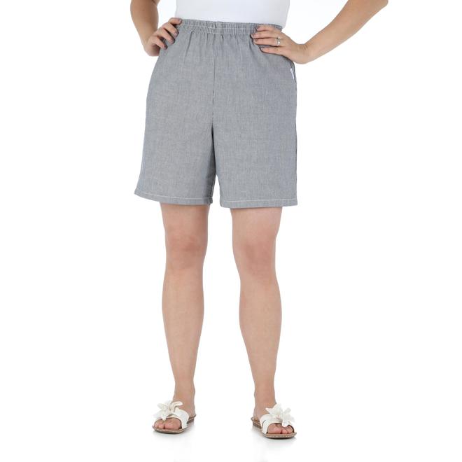 Chic Women's PullOn Chambray Shorts Pinstripe