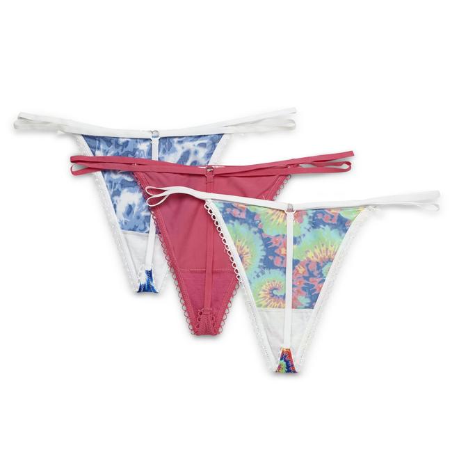 Joe Boxer Women's 3Pack Thong Panties Swirls & Abstract