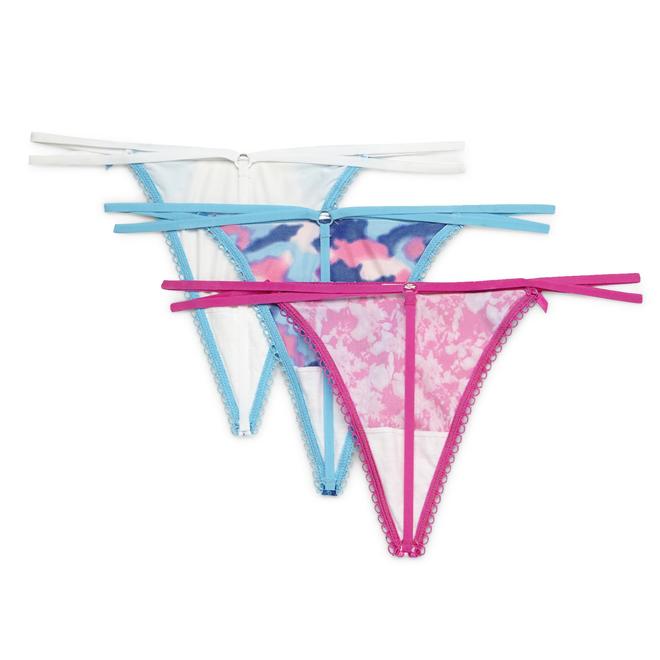 Joe Boxer Women's 3Pack Thong Panties Abstract Print