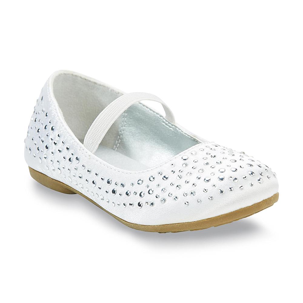 Mia Toddler Girls Crystal Silver Embellished Satin Shoe