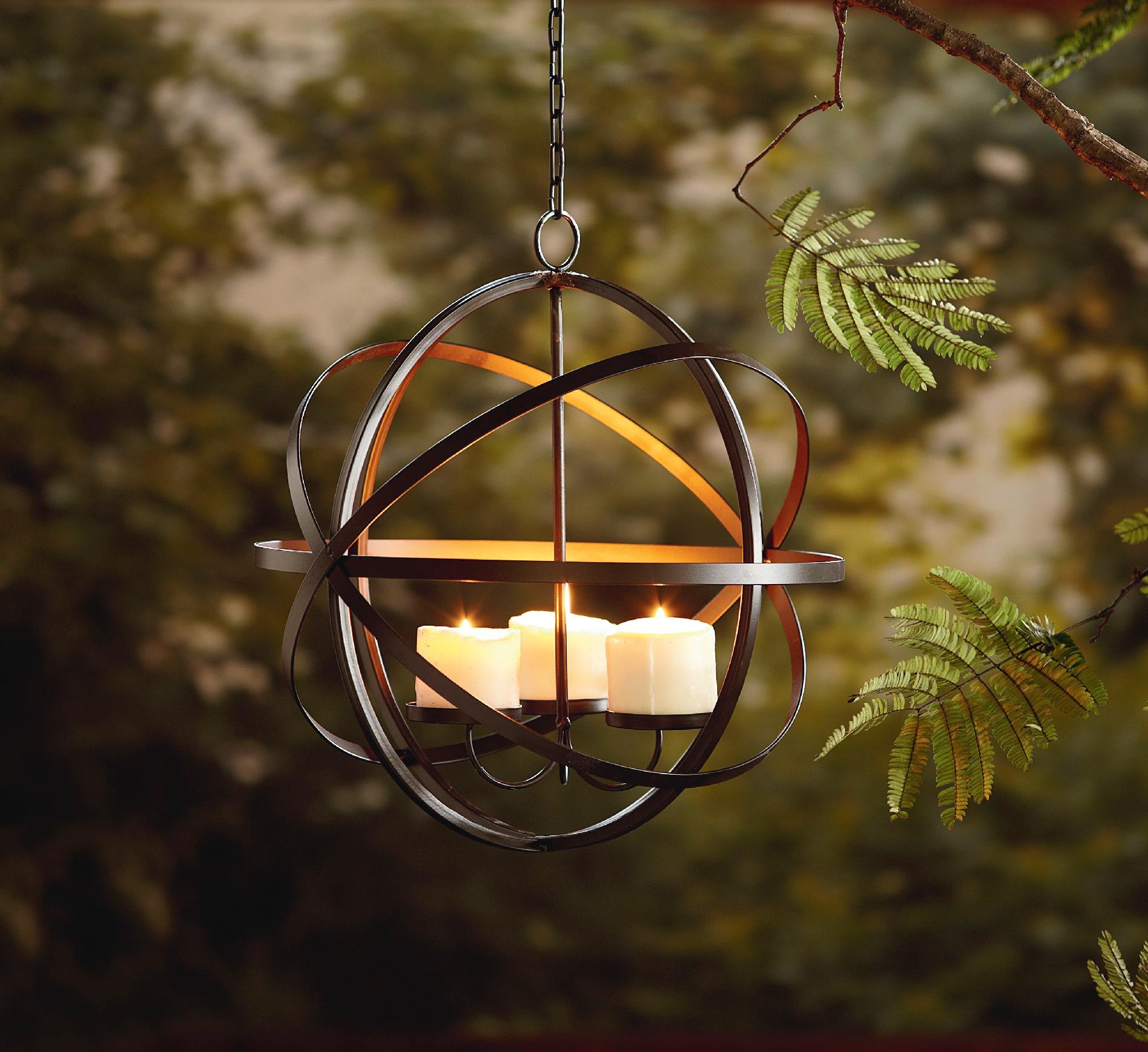 Garden Oasis Candle Sphere Chandelier - Outdoor Living - Outdoor Lighting - Decorative Lighting