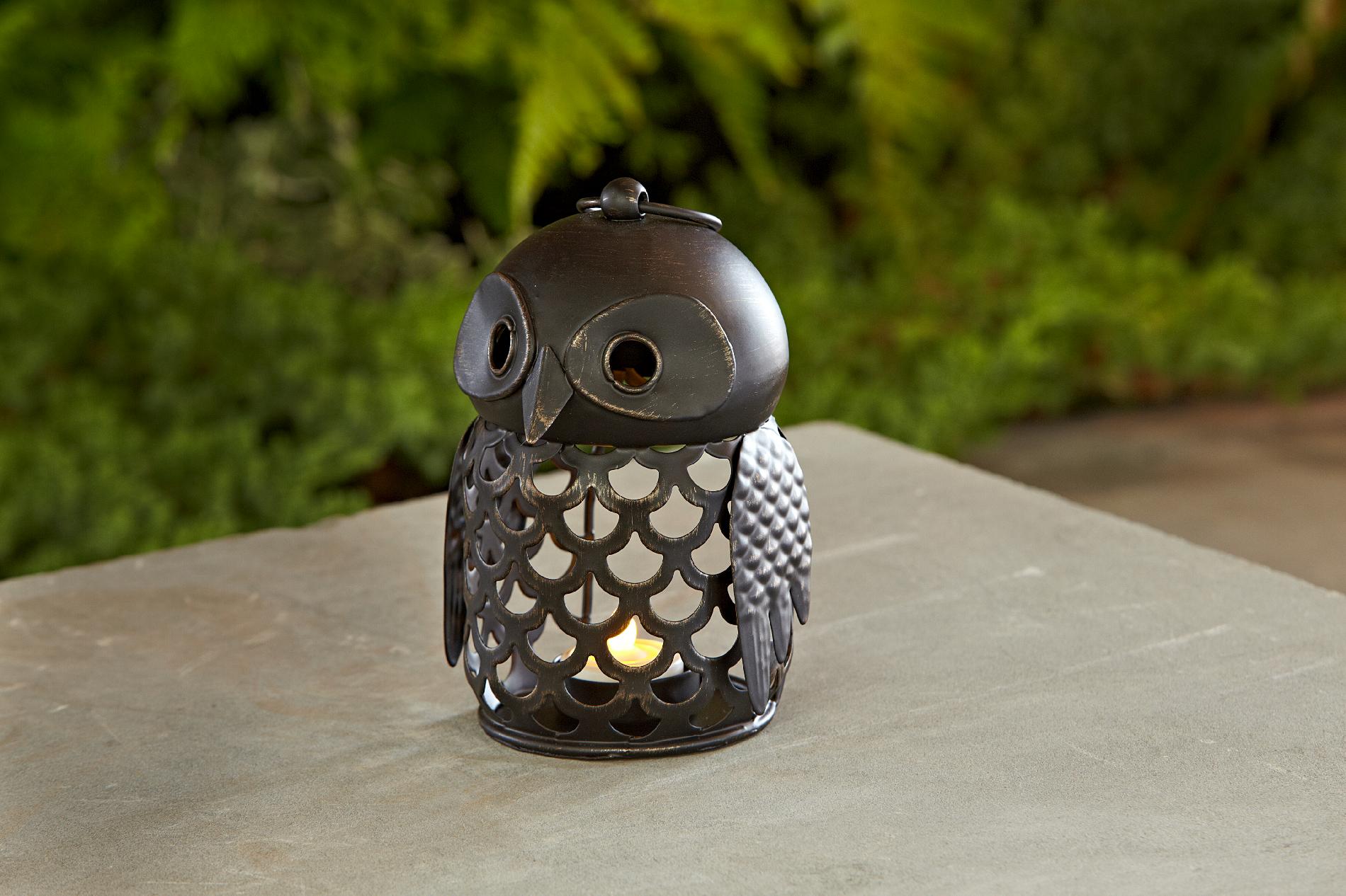 Ceramic Owl Candle Holder Red Outdoor Living Outdoor Decor Misc