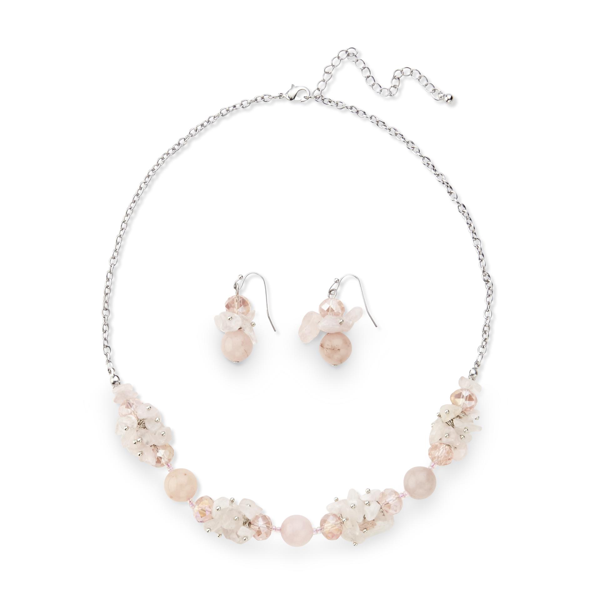 Jaclyn Smith Women's Cluster Necklace & Earrings - Mother's Day