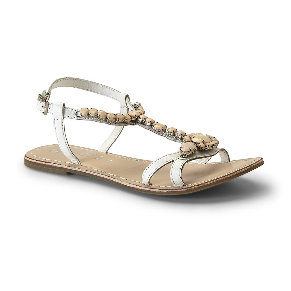 Women's Atlantis White/Tan Jeweled Sandal
