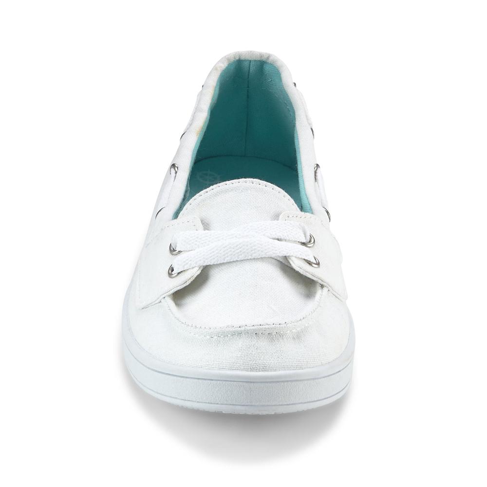 Women's Caley White Canvas Boat Shoe