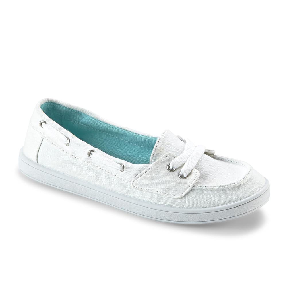 Women's Caley White Canvas Boat Shoe