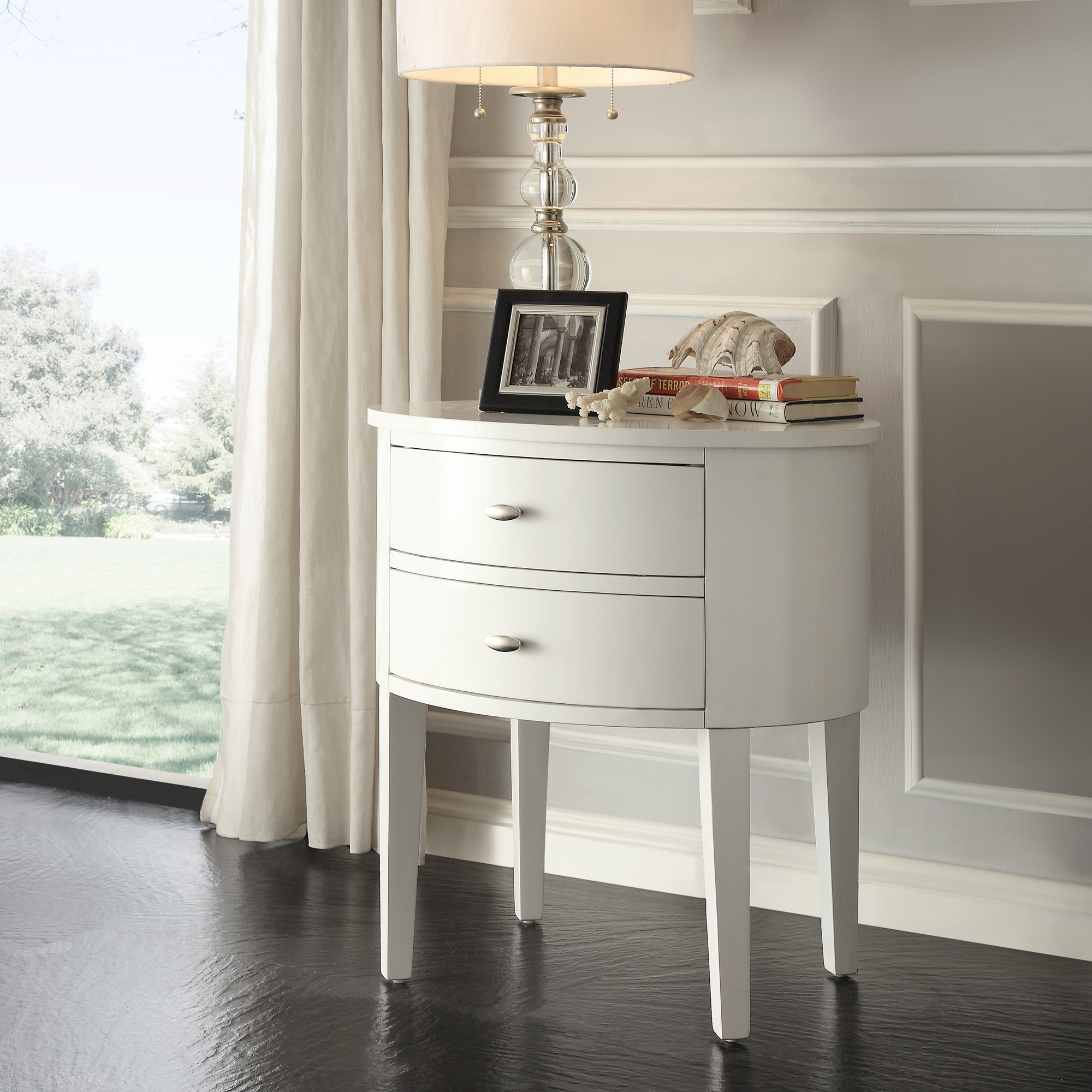 Oxford Creek Haskins White Accent Table Light Finish - Furniture ...