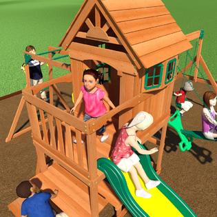 Backyard Discovery Springboro Wood Swing Set