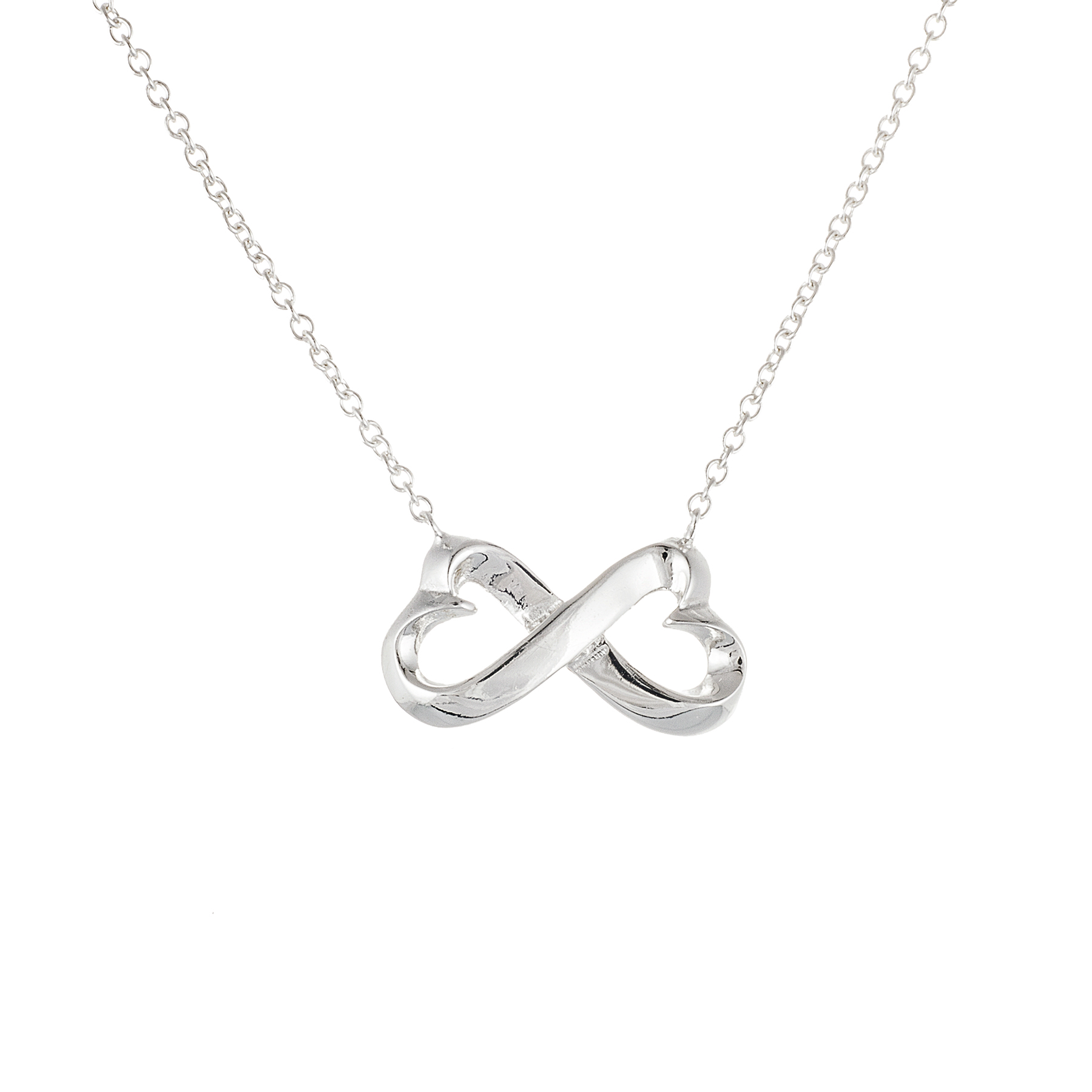 Sterling Silver Heart Infinity Necklace