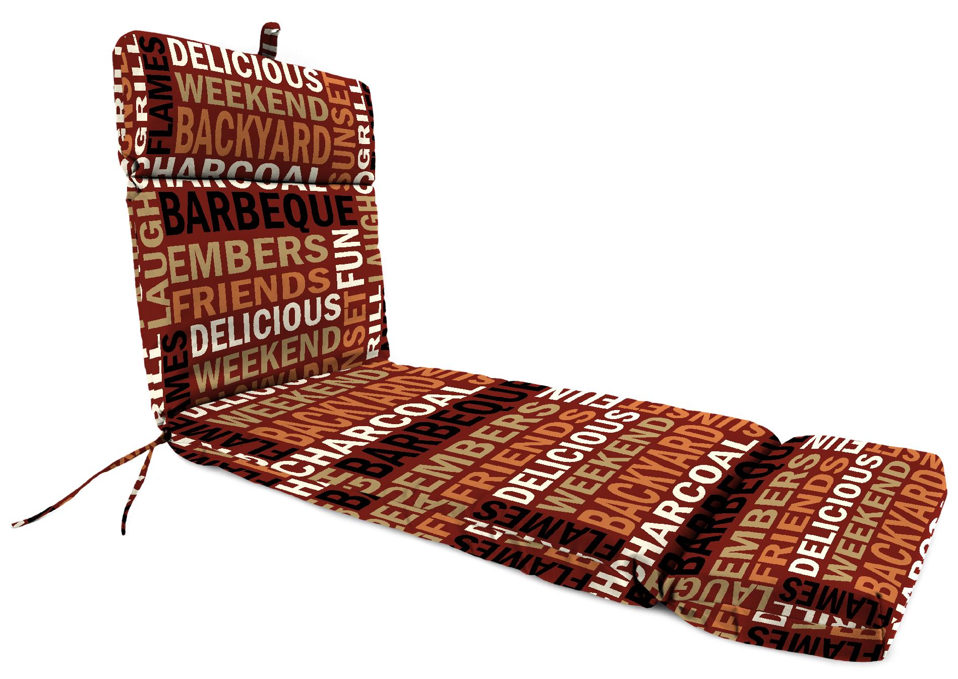 French Edge Chaise Cushion in Grillin Sangria