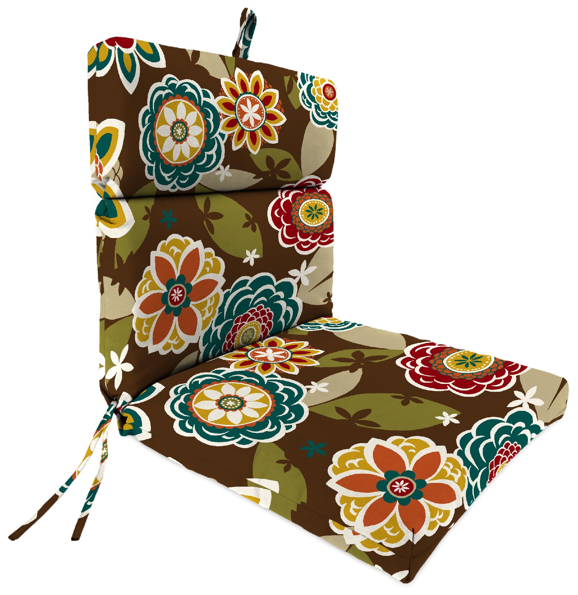 French Edge Chair Cushion in Annie Chocolate
