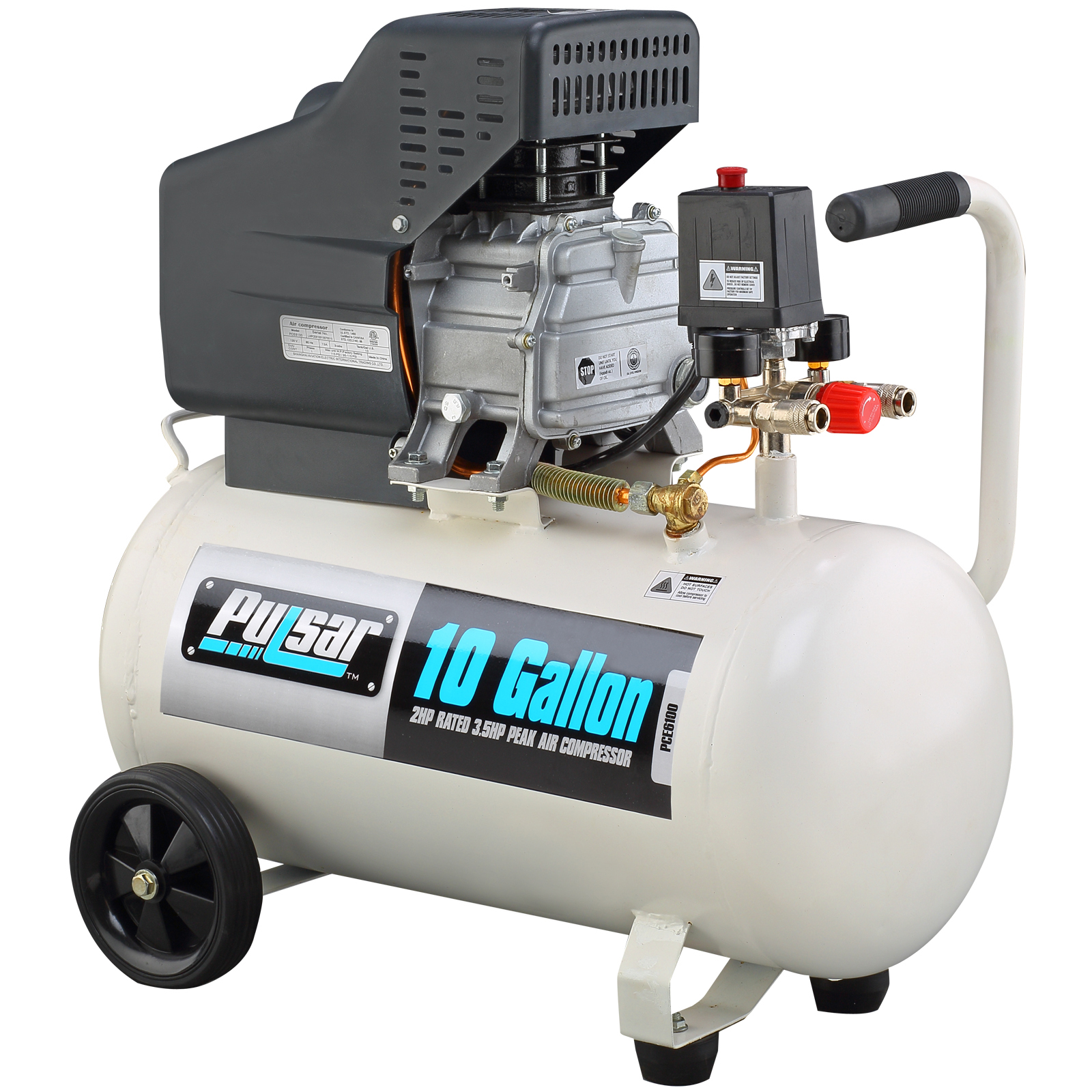 UPC 819699010159 product image for Pulsar 10 Gallon Horizontal Oil-Lube Air Compressor w/ Mobility Kit | upcitemdb.com