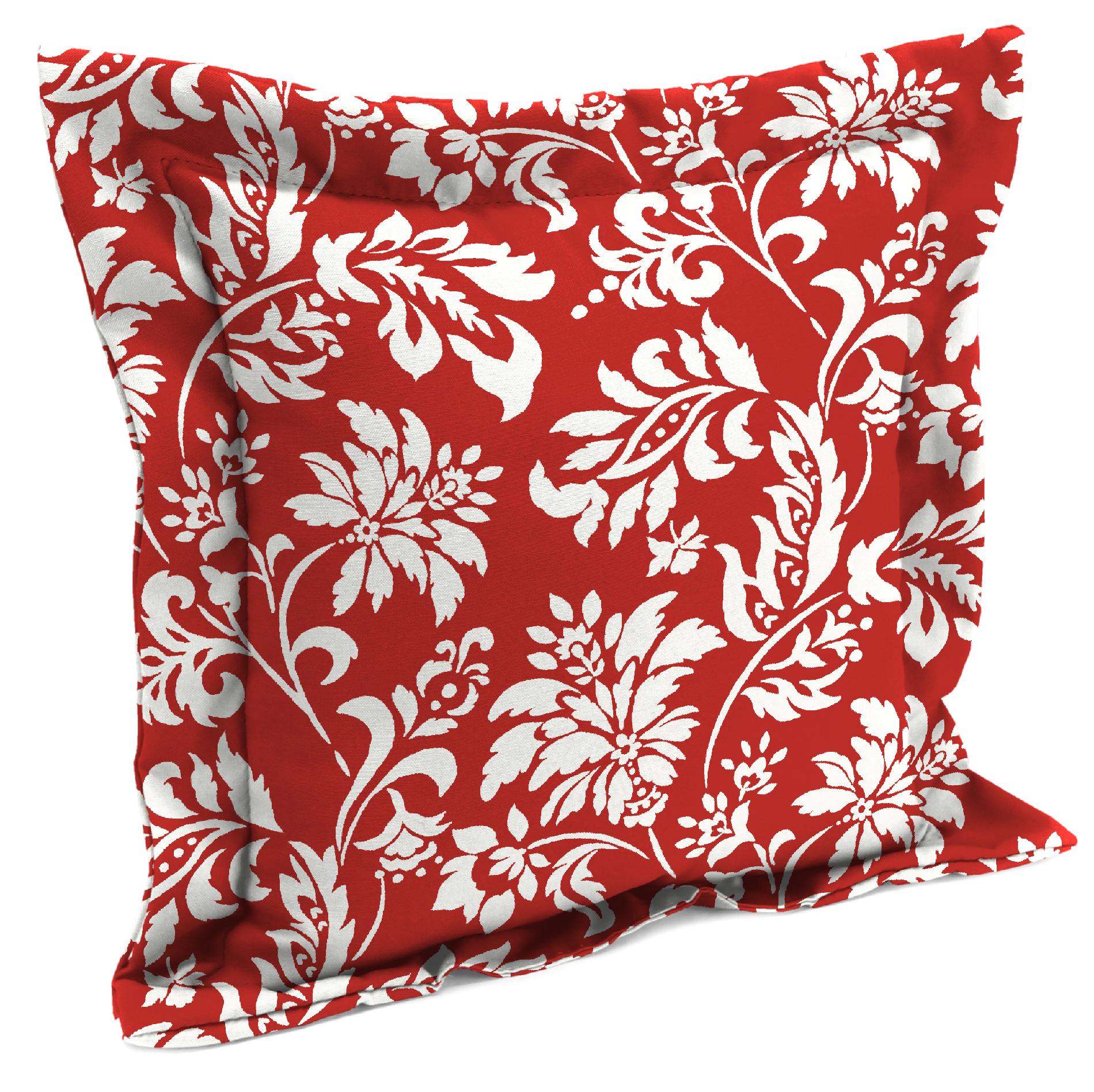 18" Flange Toss Pillow Cushion in Wexford Berry