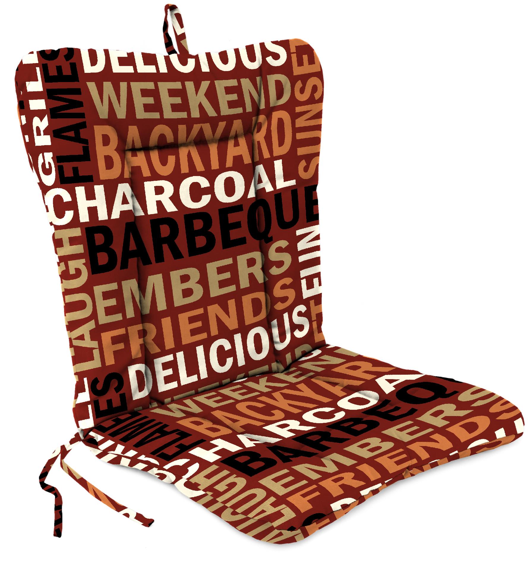 Euro Style Chair Cushion in Grillin Sangria