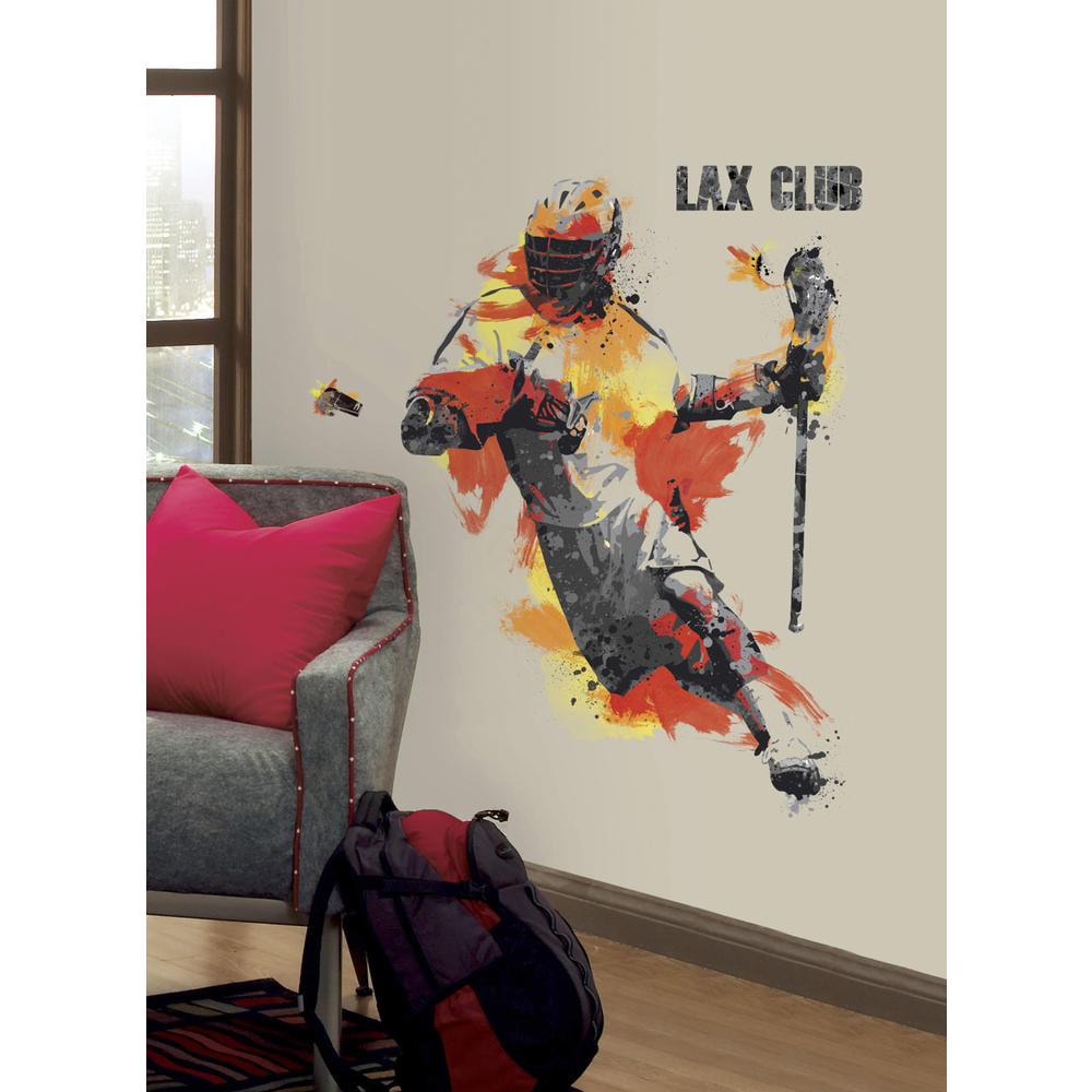RoomMates Men's Lacrosse Champion Peel and Stick Giant Wall Decals