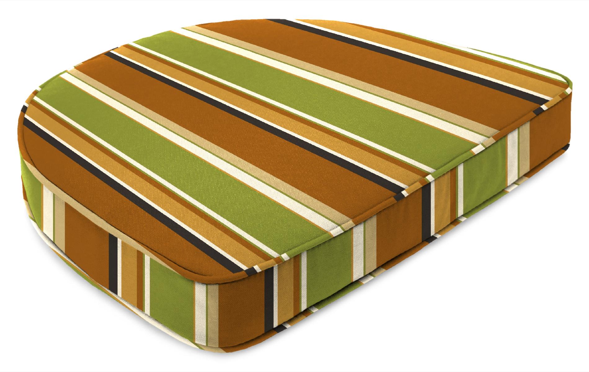 Contoured Boxed Chair Cushion in Martindale Stripe Maple