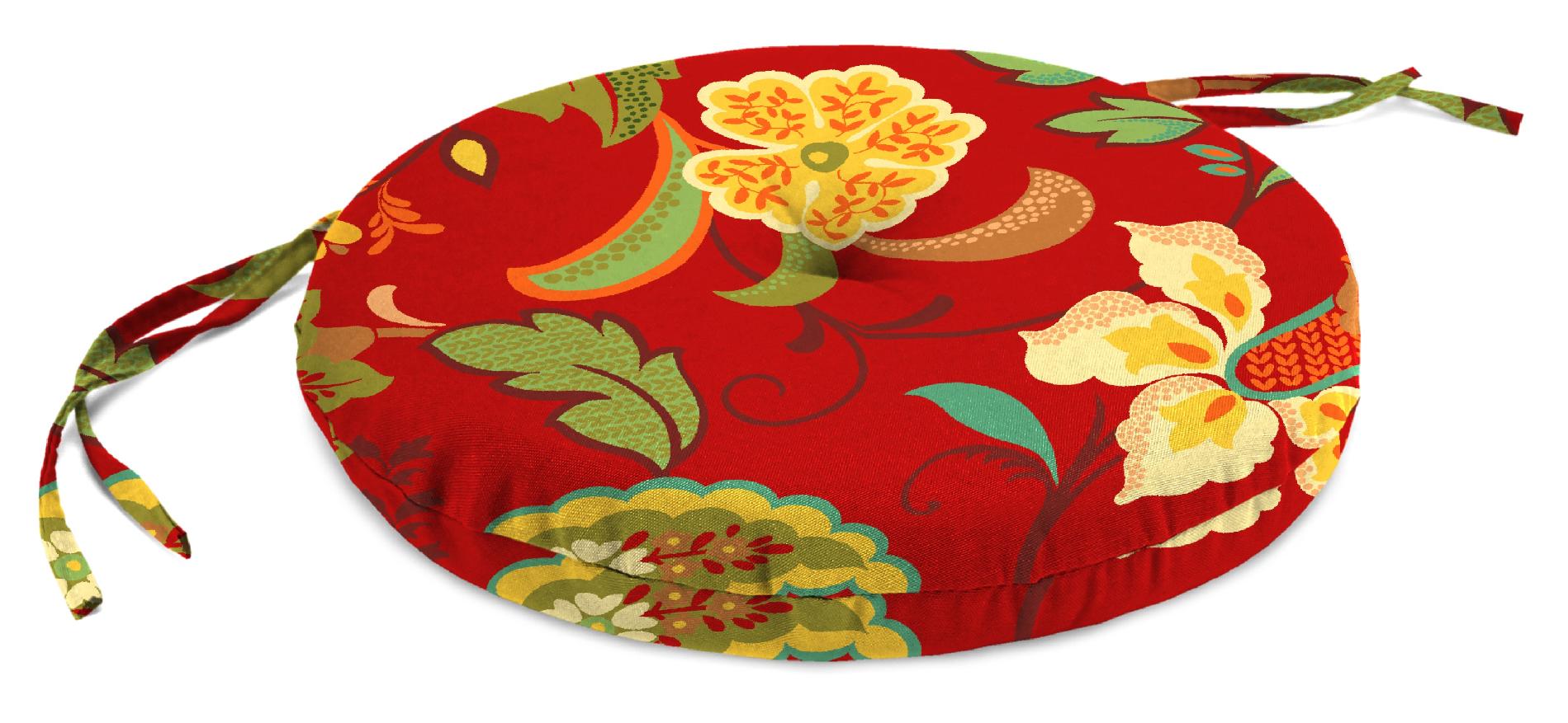 15" Round Bistro Chair Cushion in Lovara Valencia Terrace