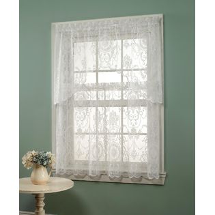 White Battenburg Lace Curtains