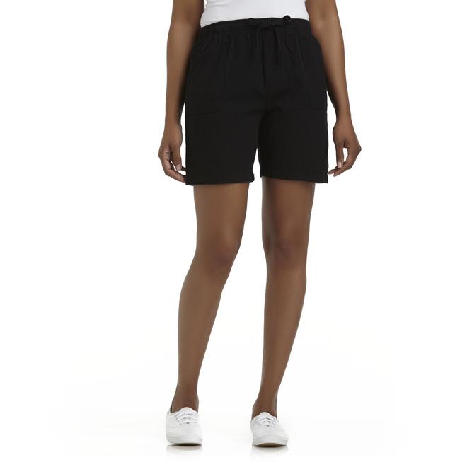 Basic Editions Women's Garment Dyed Cotton Shorts