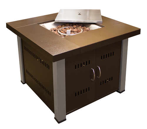 Hiland Antique Bronze and Stainless Steel Propane Firepit