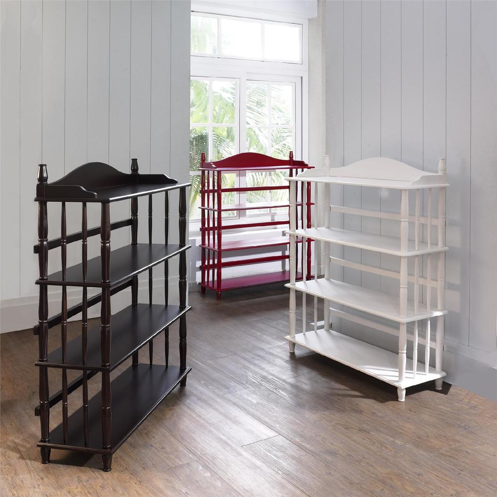 Daysha 4Shelf Spindle Leg Bookcase Multiple Colors