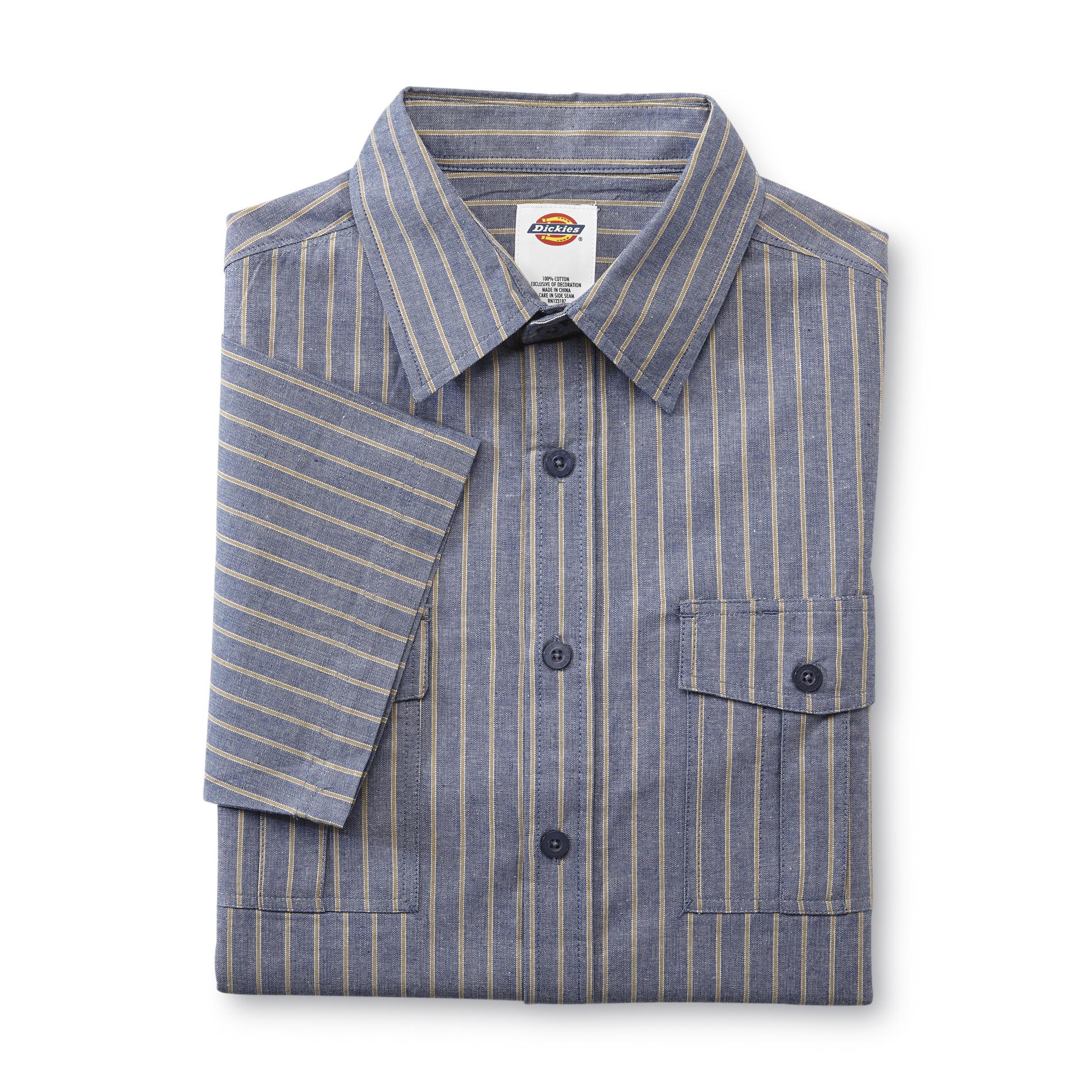 Dickies Young Men's Button-Front Shirt - Striped