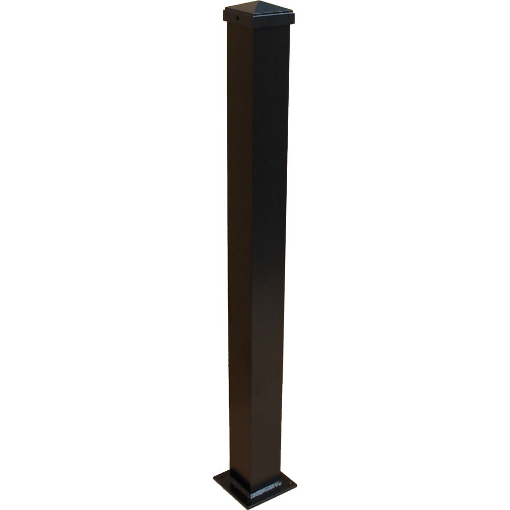 UPC 815973012666 product image for Aluminum Contractor Handrail 3 in. x 3 in. x 38 in. Textured Black Aluminum Post | upcitemdb.com