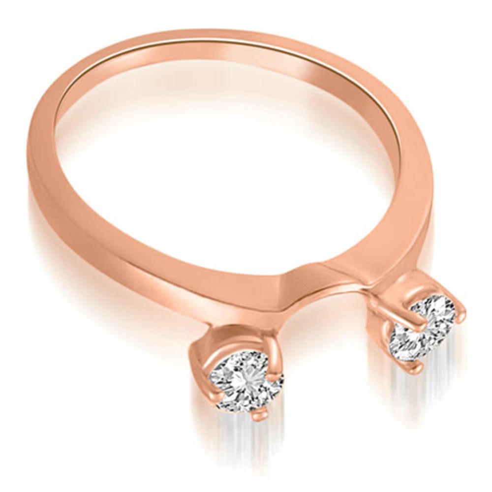 14K Rose Gold 0.10 cttw Round Cut Diamond Solitaire Enhancer Wedding Ring (I1, H-I)