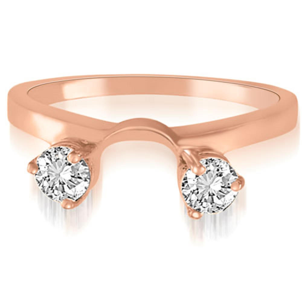 14K Rose Gold 0.10 cttw Round Cut Diamond Solitaire Enhancer Wedding Ring (I1, H-I)