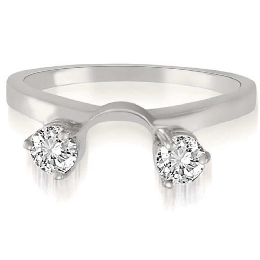 14K White Gold 0.10 cttw Round Cut Diamond Solitaire Enhancer Wedding Ring (I1, H-I)