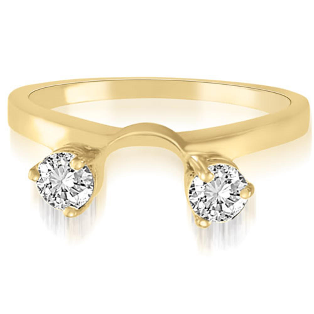 14K Yellow Gold 0.10 cttw Round Cut Diamond Solitaire Enhancer Wedding Ring (I1, H-I)