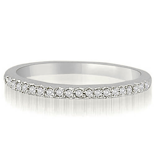 0.11 cttw 14k White Gold Round Cut Diamond Wedding Ring