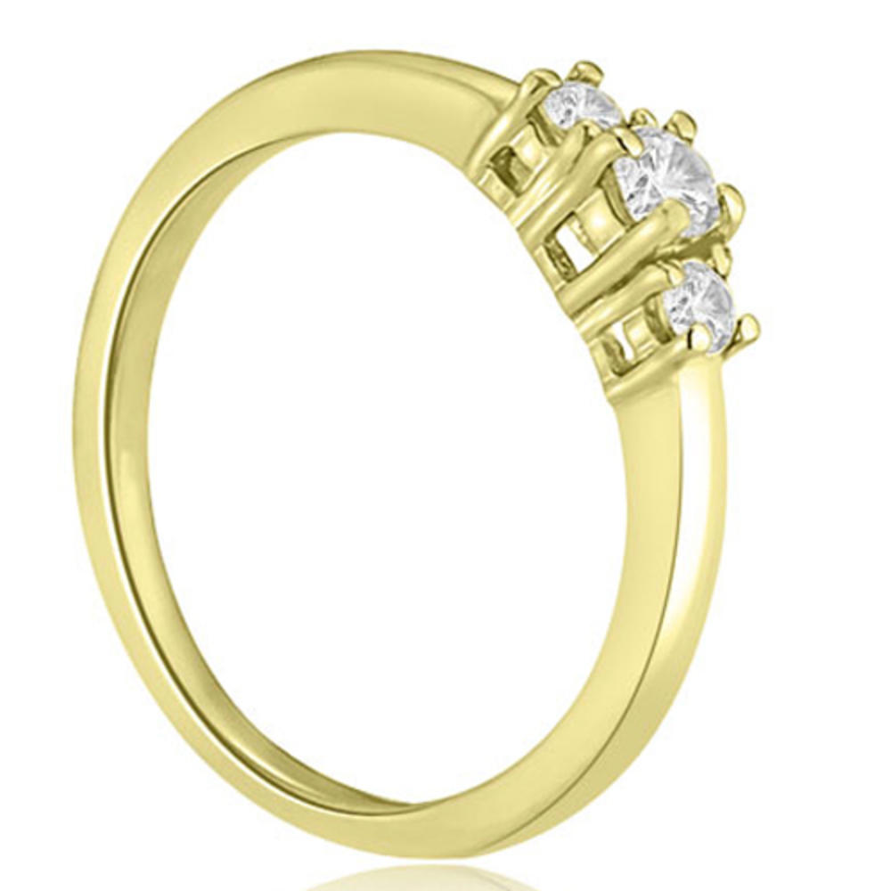 14K Yellow Gold 0.37 cttw  Basket Three-Stone Round Cut Diamond Engagement Ring (I1, H-I)