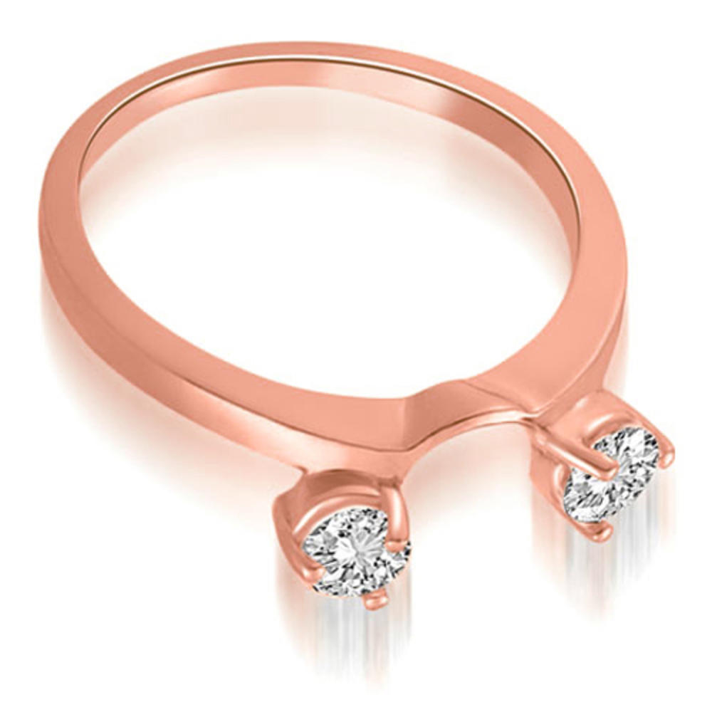 18K Rose Gold 0.10 cttw Round Cut Diamond Solitaire Enhancer Wedding Ring (I1, H-I)