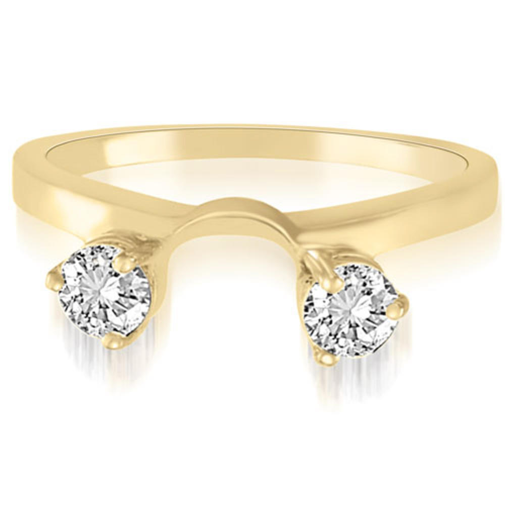 18K Yellow Gold 0.10 cttw Round Cut Diamond Solitaire Enhancer Wedding Ring (I1, H-I)