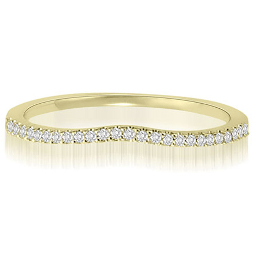 0.15 Cttw. Round Cut 18K Yellow Gold Diamond Wedding Ring