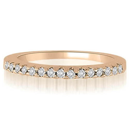 0.12 Cttw. Round Cut 14K Rose Gold Diamond Wedding Ring