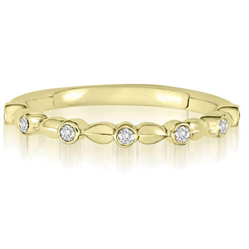 0.07 Cttw Women's 14k Yellow Gold Vintage Bezel Set Diamond Wedding Ring