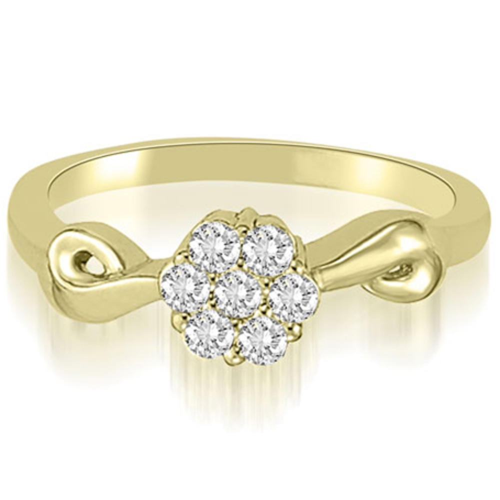 14K Yellow Gold 0.25 cttw  Exquisite Flower Cluster Diamond Engagement Ring (I1, H-I)