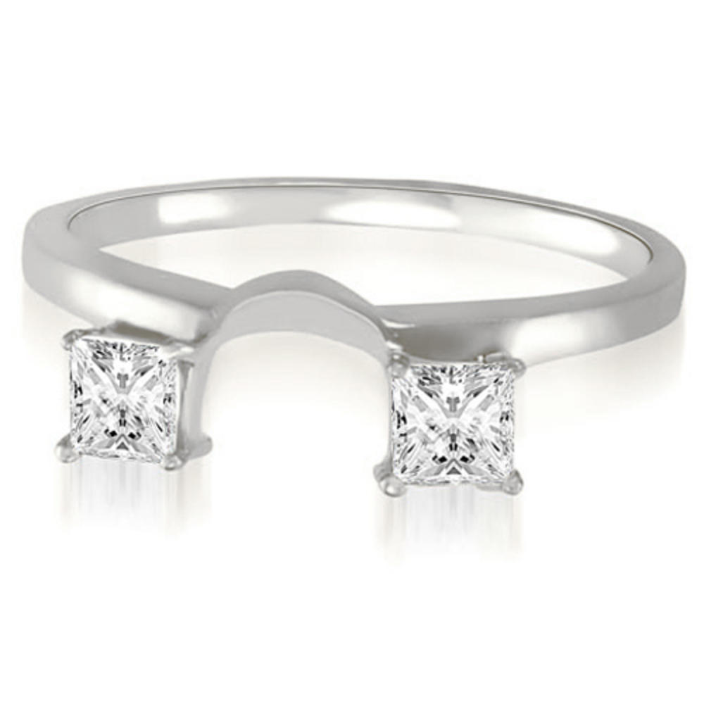 0.20 Cttw Princess Cut 14K White Gold Diamond Solitaire Enhancer Wedding Ring