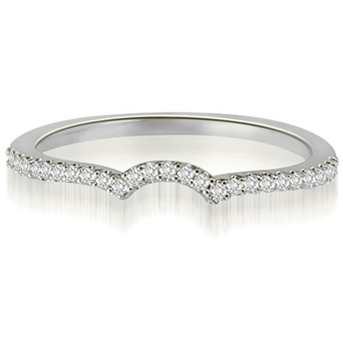0.15 Cttw Round Cut 18k White Gold Diamond Wedding Ring