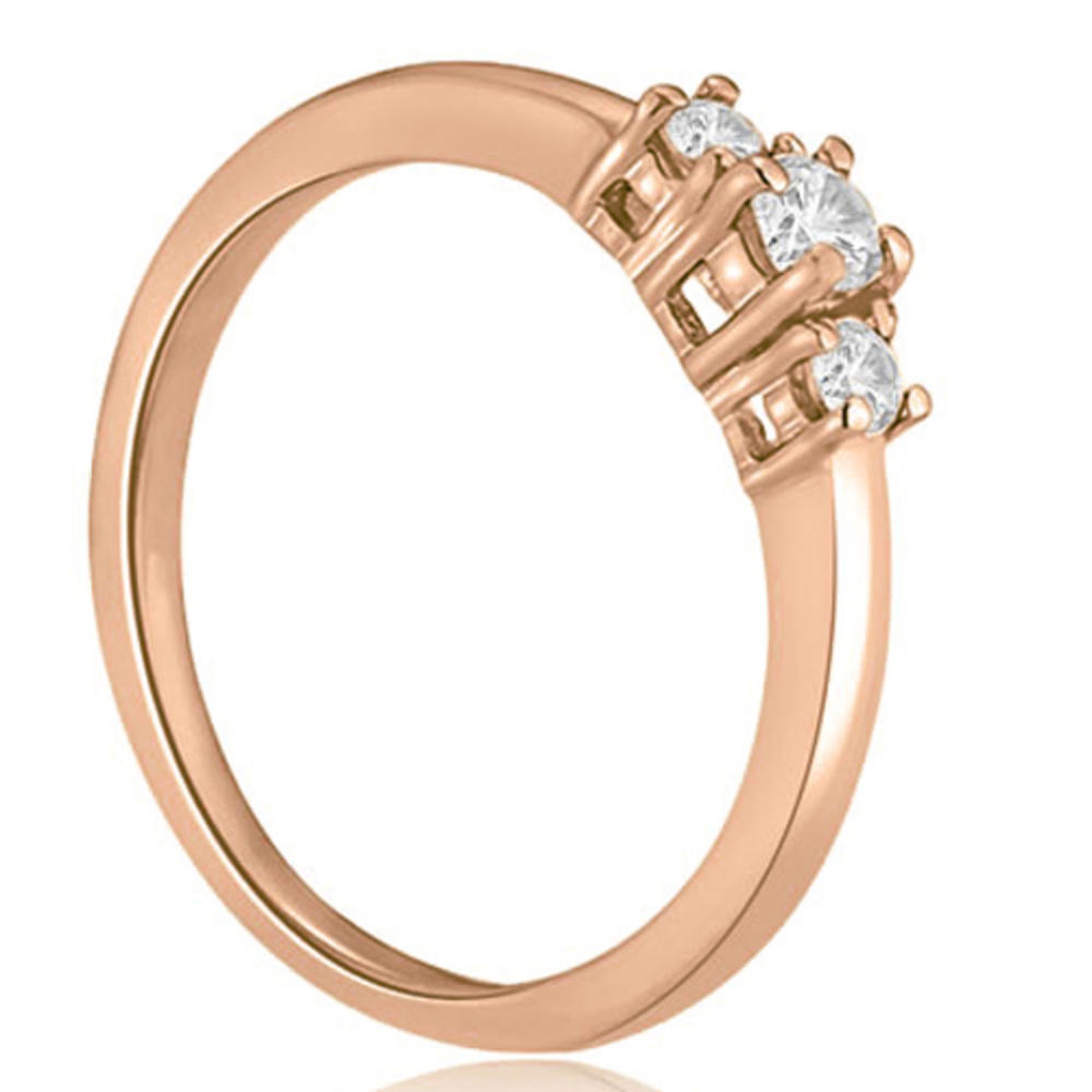 0.37 Cttw. Round Cut 18K Rose Gold Diamond Engagement Ring
