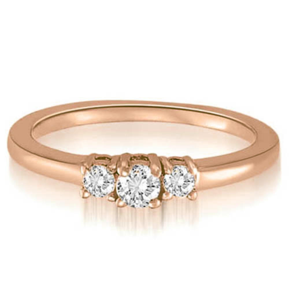 0.37 Cttw. Round Cut 18K Rose Gold Diamond Engagement Ring