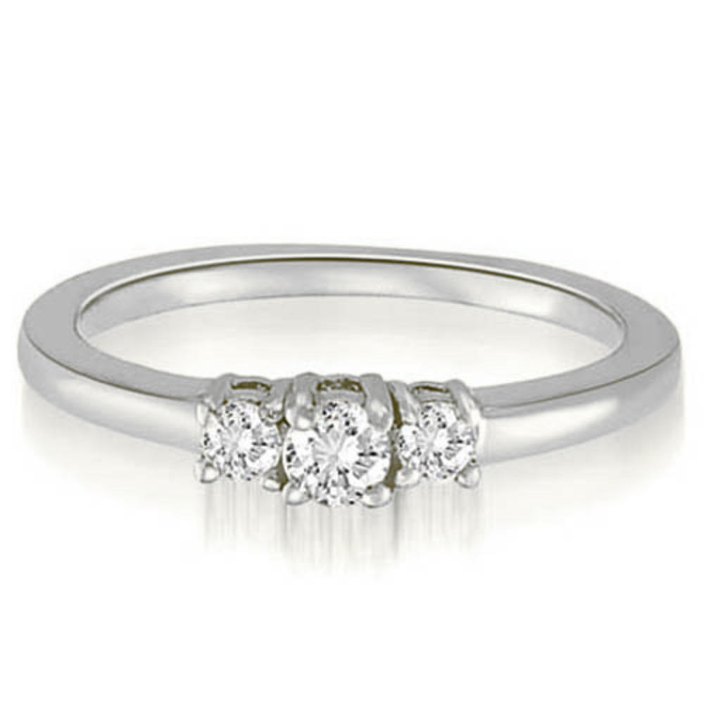 0.37 cttw Round-Cut 18k White Gold Three-Diamond Engagement Ring