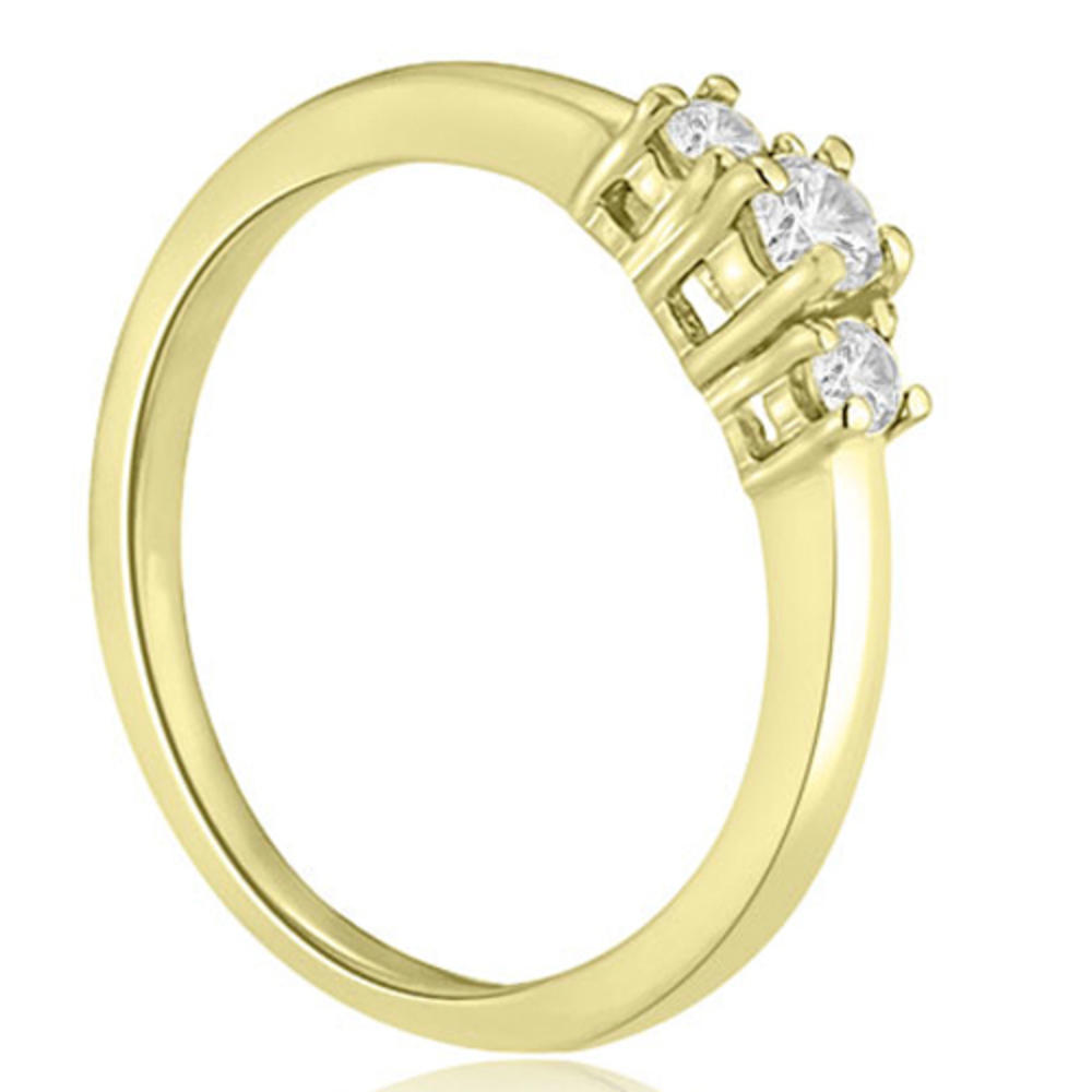 0.37 Cttw Round Cut 18K Yellow Gold Diamond Engagement Ring