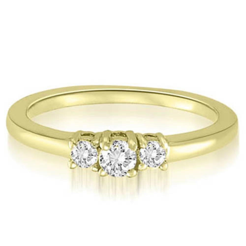 0.37 Cttw Round Cut 18K Yellow Gold Diamond Engagement Ring
