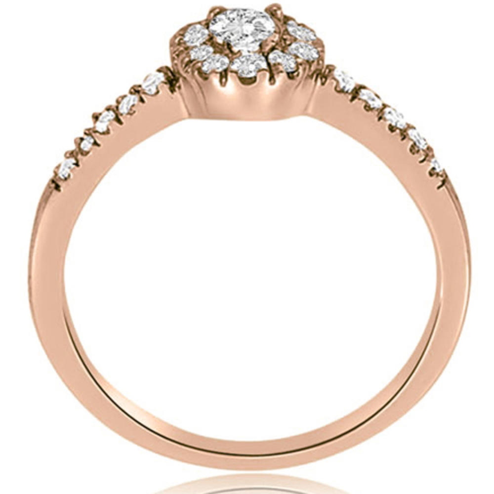 0.25 Cttw Round Cut 18k Rose Gold Diamond Engagement Ring