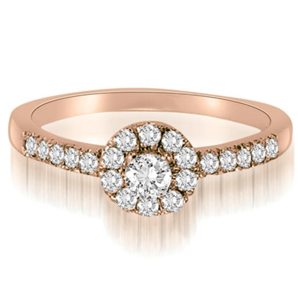 0.25 Cttw Round Cut 18k Rose Gold Diamond Engagement Ring