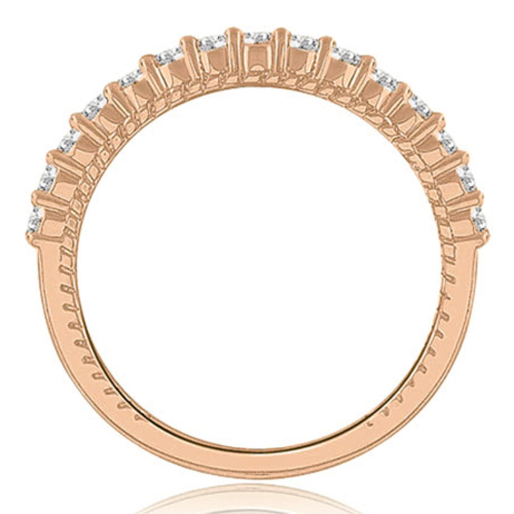 14K Rose Gold 0.27 cttw Antique Style Petite Round Cut Diamond Wedding Ring (I1, H-I)